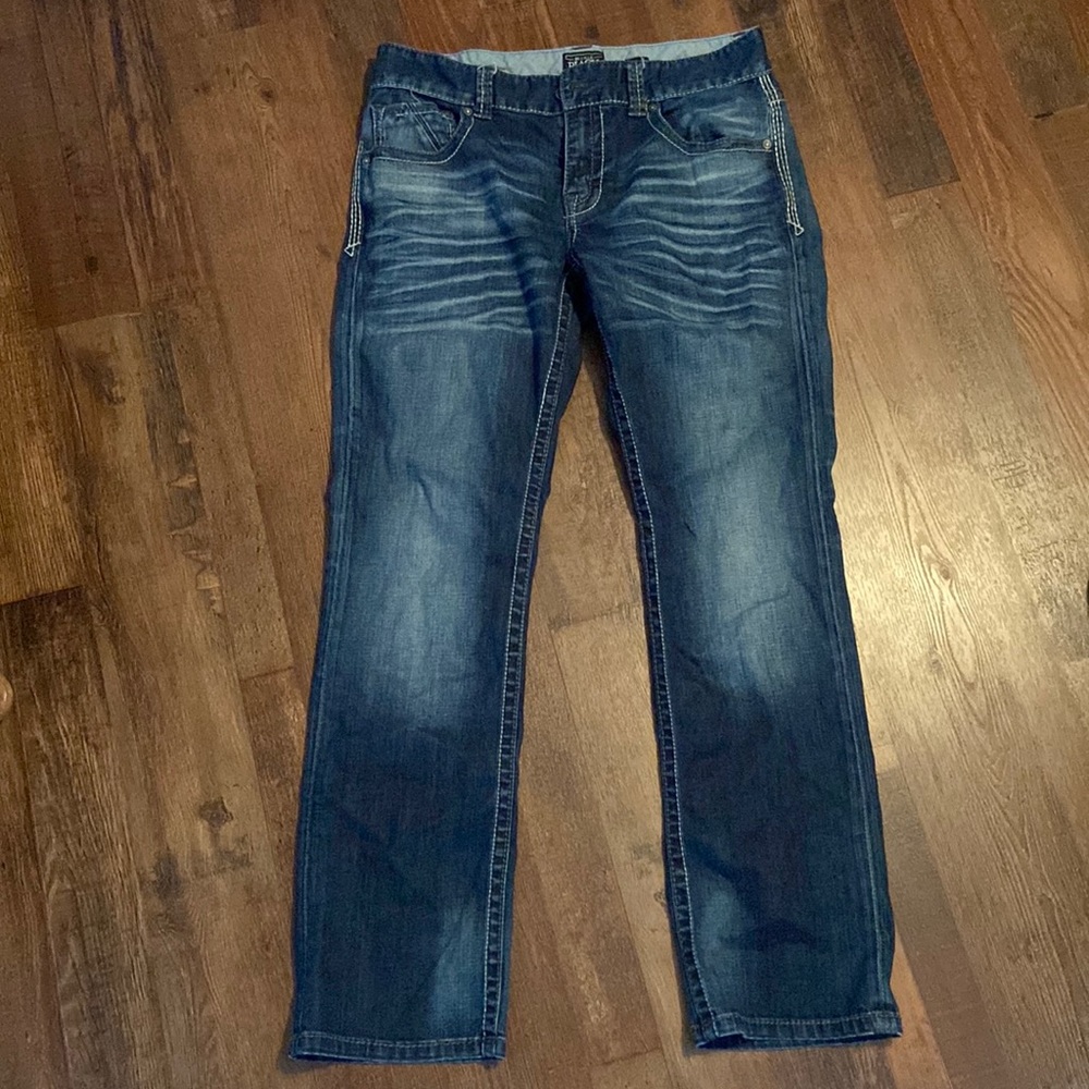 Mens 33R buckle black fit No. 3 bootleg jeans